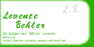 levente behler business card